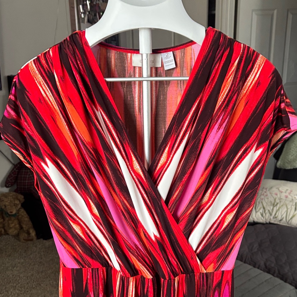 Chico’s SZ 2 Patterned Women's Dress - Picture 2 of 6